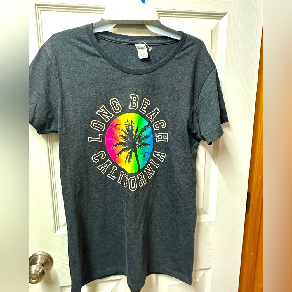 Woman’s dark grey Long Beach California tshirt. Size xl